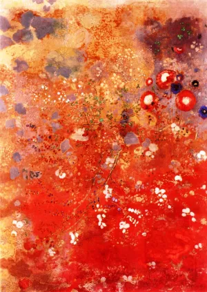 Red Panel painting by Odilon Redon