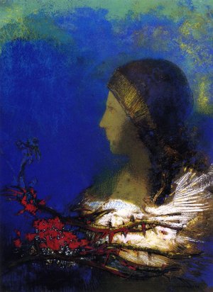 Red Thorns Oil painting by Odilon Redon