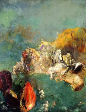 Saint George and the Dragon by Odilon Redon - Oil Painting Reproduction