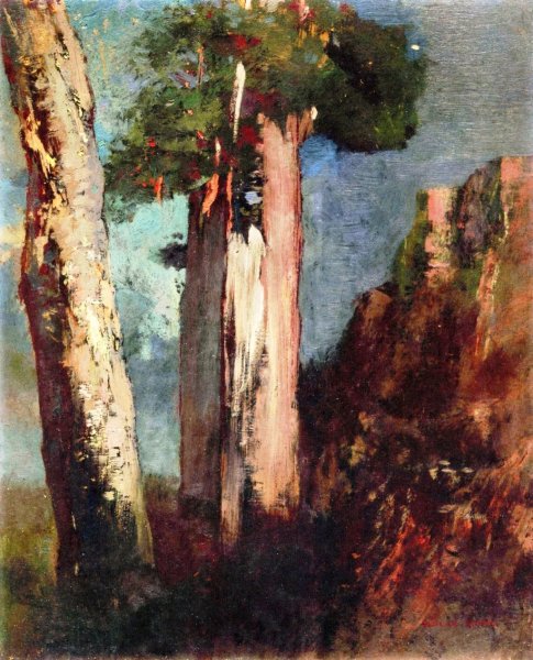 Silver Birches at Bievres by Odilon Redon - Hand-Painted Oil Painting Reproduction