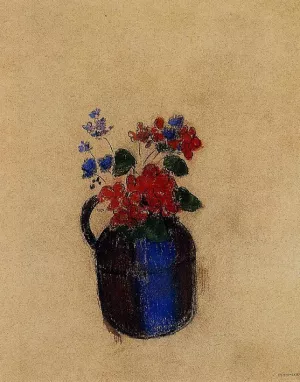 Small Bouquet in a Pitcher painting by Odilon Redon