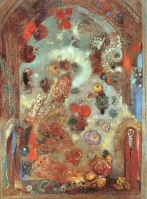 Stained Glass Window also known as Allegory by Odilon Redon Oil Painting