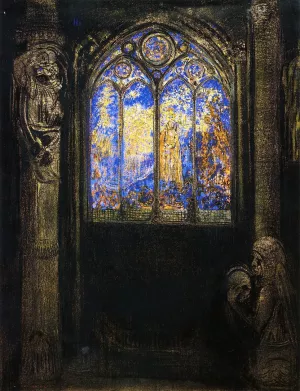 Stained Glass Window Oil painting by Odilon Redon