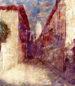 Street in Fontarabie painting by Odilon Redon