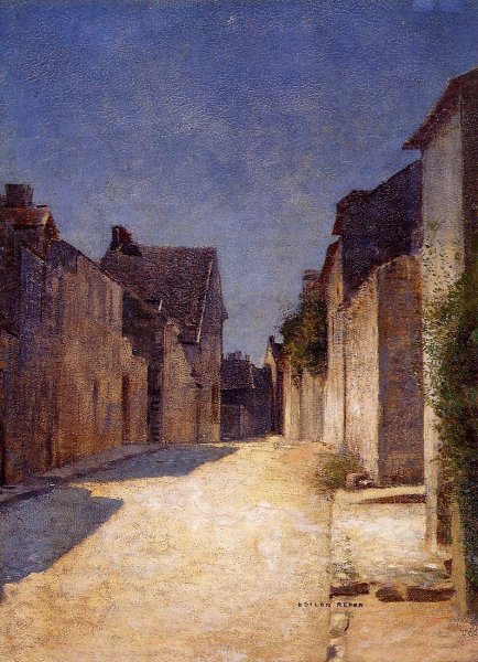 Street in Samois by Odilon Redon - Hand-Painted Oil Painting Reproduction