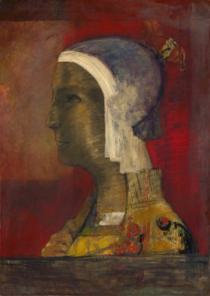 Symbolic Head by Odilon Redon Oil Painting