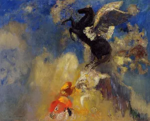 The Black Pegasus Oil painting by Odilon Redon