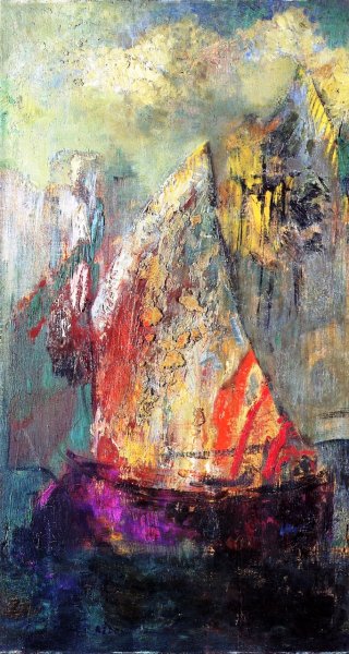 The Boat 3 by Odilon Redon - Hand-Painted Oil Painting Reproduction