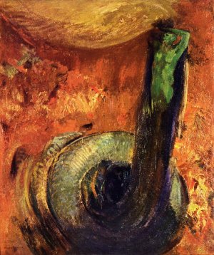 The Green Death Oil painting by Odilon Redon