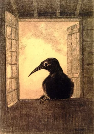 The Raven painting by Odilon Redon