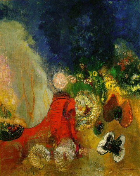 The Red Sphinx by Odilon Redon - Hand-Painted Oil Painting Reproduction