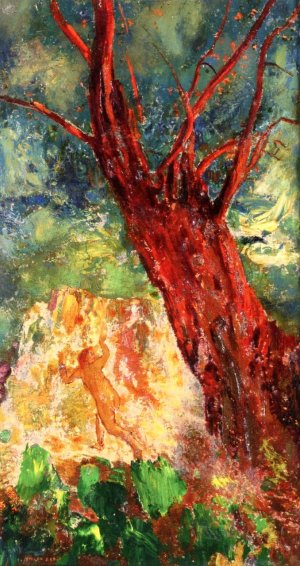 The Red Tree II by Odilon Redon Oil Painting