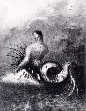 The Siren Arises out of the Waters, Clothed in Thorns by Odilon Redon Oil Painting