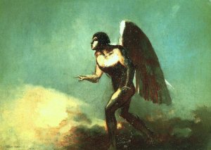 The Winged Man also known as The Fallen Angel Oil painting by Odilon Redon