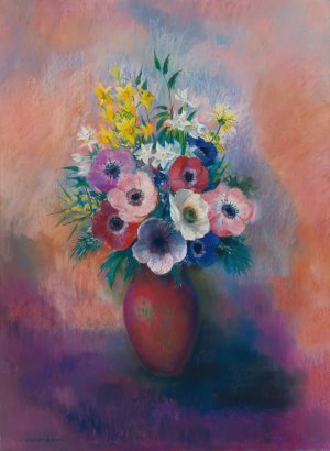Vase D'anemones by Odilon Redon Oil Painting