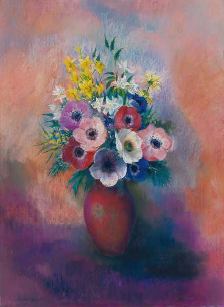 Main Product Photo of Vase D'anemones Painting by Odilon Redon