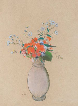 Vase De Fleurs by Odilon Redon Oil Painting