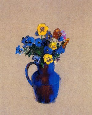 Vase of Flowers - Pansies by Odilon Redon Oil Painting