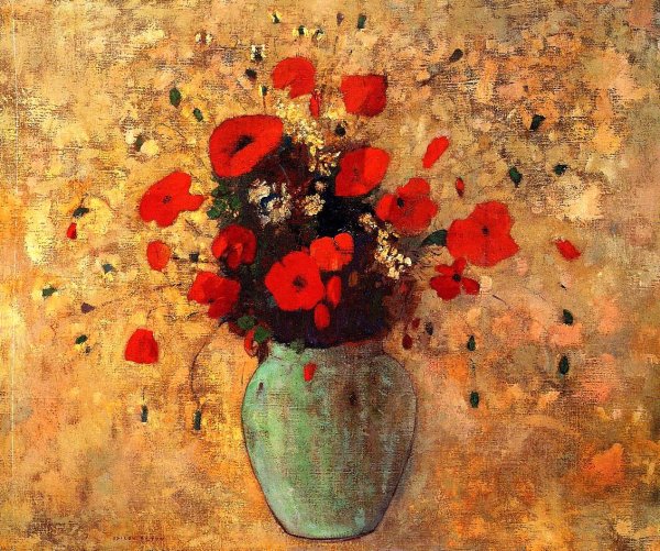 Vase Of Poppies by Odilon Redon - Hand-Painted Oil Painting Reproduction