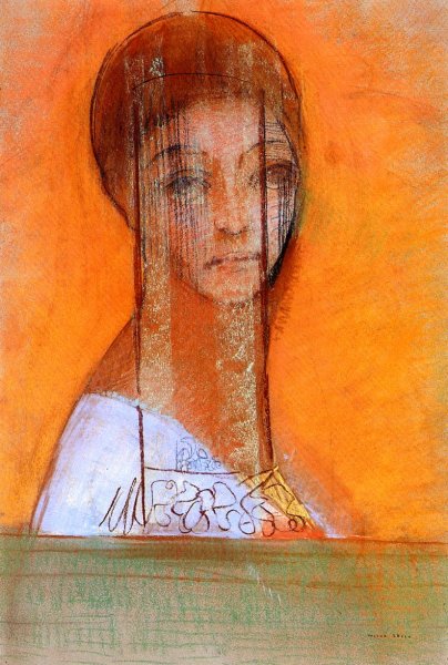 Main Product Photo of Veiled Woman Painting by Odilon Redon