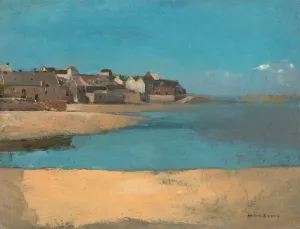 Village by the Sea in Brittany by Odilon Redon Oil Painting