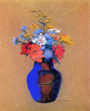 Wild Flowers in a Vase Oil painting by Odilon Redon