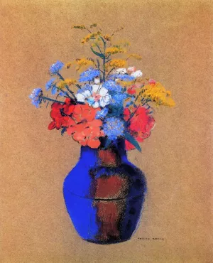 Wild Flowers in a Vase by Odilon Redon - Oil Painting Reproduction