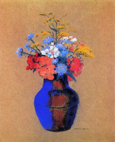Main Product Photo of Wild Flowers in a Vase Painting by Odilon Redon