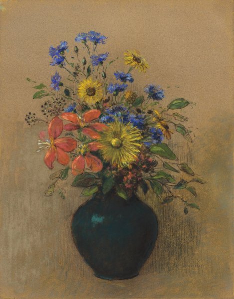 Main Product Photo of Wildflowers  Painting by Odilon Redon