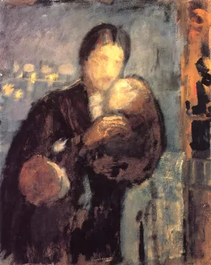 Woman and Child by Odilon Redon - Oil Painting Reproduction