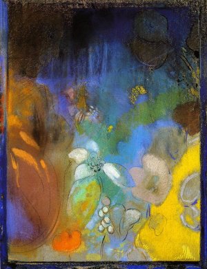 Woman in Profile with Flowers by Odilon Redon Oil Painting