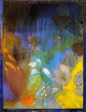 Woman in Profile with Flowers by Odilon Redon Oil Painting