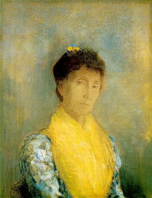 Woman with a Yellow Bodice Oil painting by Odilon Redon