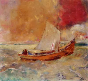 Yellow Boat by Odilon Redon - Oil Painting Reproduction