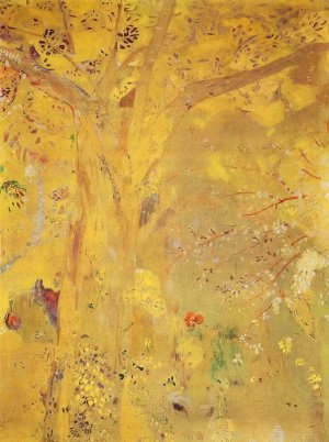 Yellow Tree Oil painting by Odilon Redon