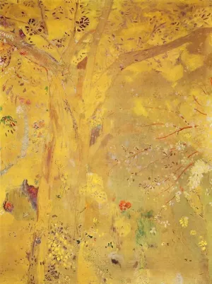 Yellow Tree by Odilon Redon - Oil Painting Reproduction