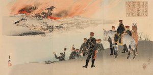 The Campaign at Tianzhuangtai; A Meeting of Eleven Generals by Ogata Gekko Oil Painting