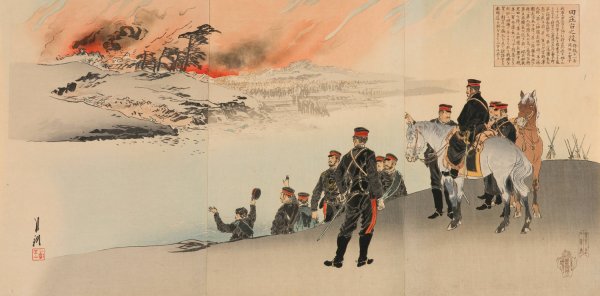 The Campaign at Tianzhuangtai; A Meeting of Eleven Generals  by Ogata Gekko - Hand-Painted Oil Painting Reproduction