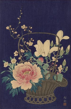Bamboo Flowerbasket by Ohara Koson Oil Painting