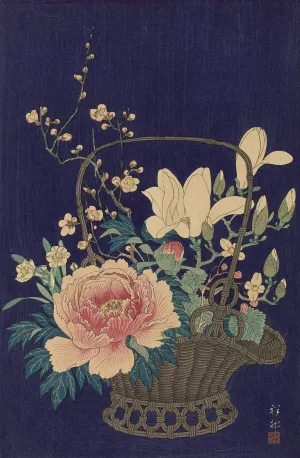 Bamboo Flowerbasket by Ohara Koson Oil Painting