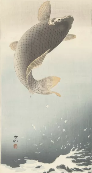 Carp by Ohara Koson Oil Painting