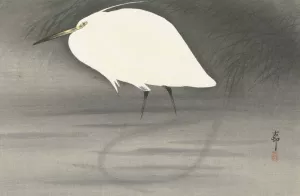 Egret by Ohara Koson Oil Painting