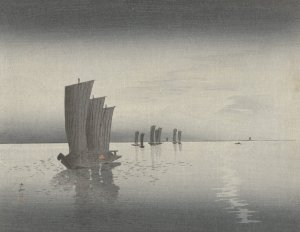 Fishing Boats by Ohara Koson Oil Painting