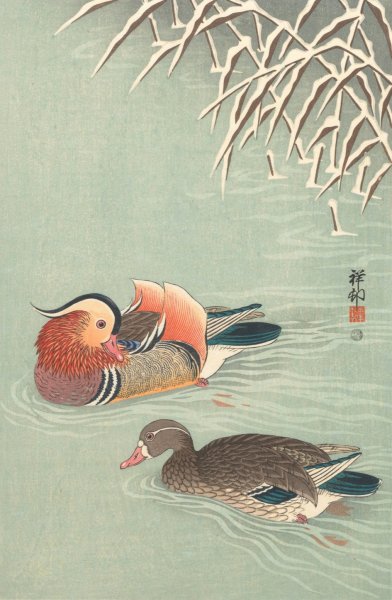 Main Product Photo of Mandarin ducks  Painting by Ohara Koson