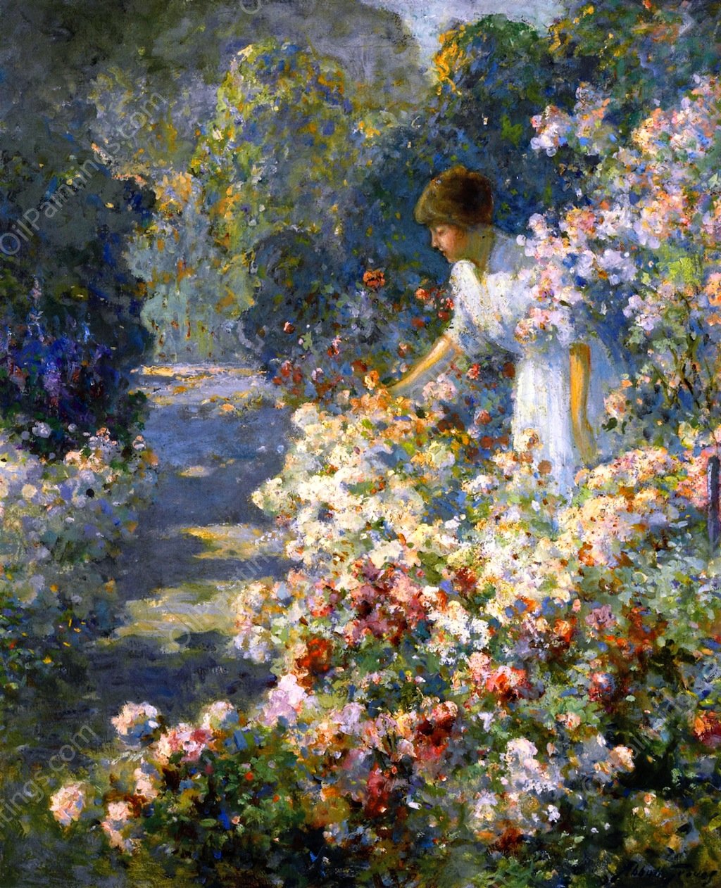 Morning in the Garden by Abbott Fuller Graves - Hand-Painted Oil Painting Reproduction