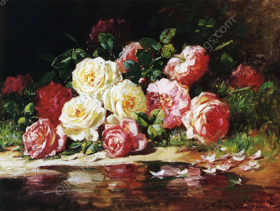 Still Life with Roses by Abbott Fuller Graves - Hand-Painted Oil Painting Reproduction