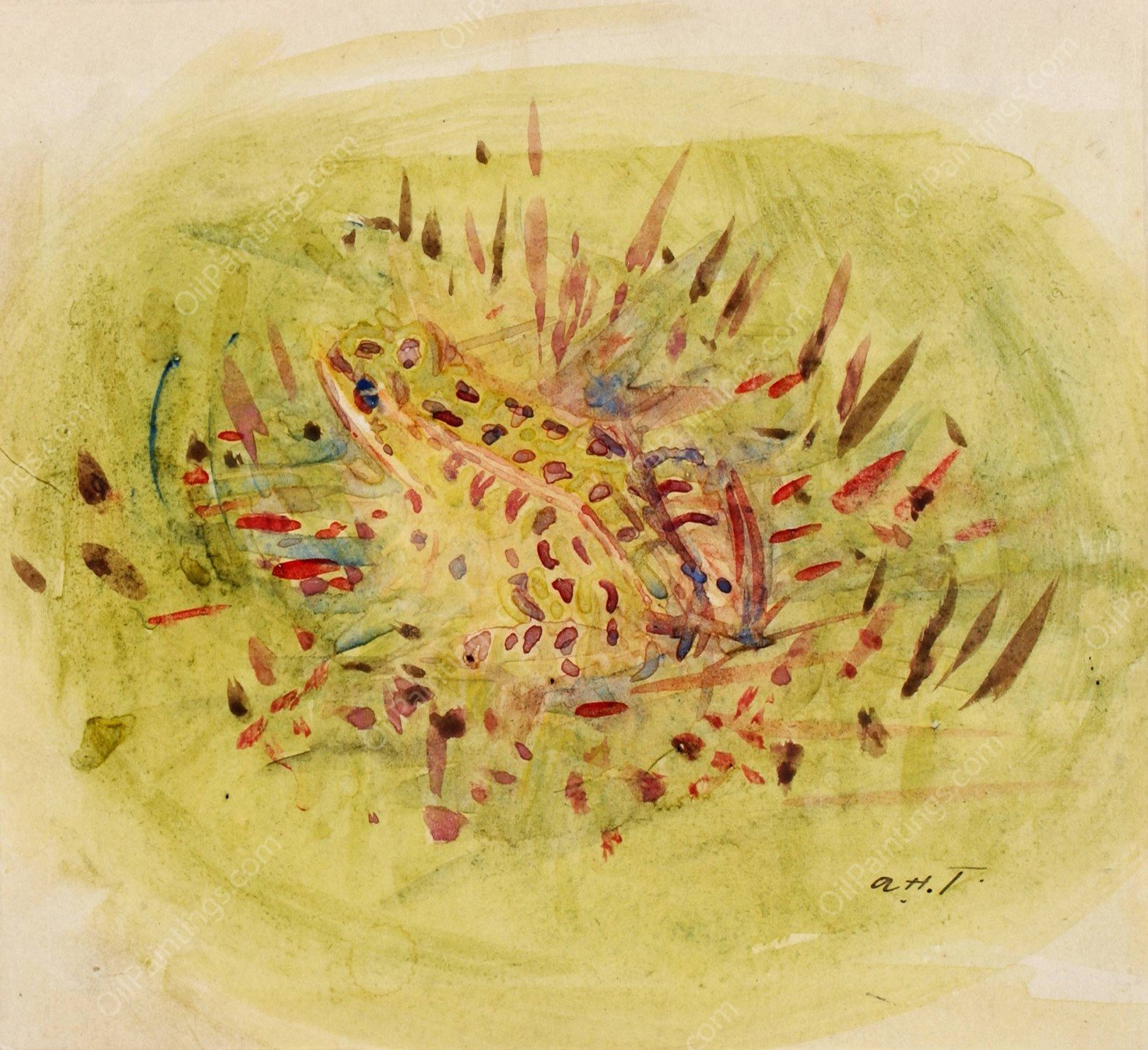 Frog  by Abbott Handerson Thayer - Hand-Painted Oil Painting Reproduction