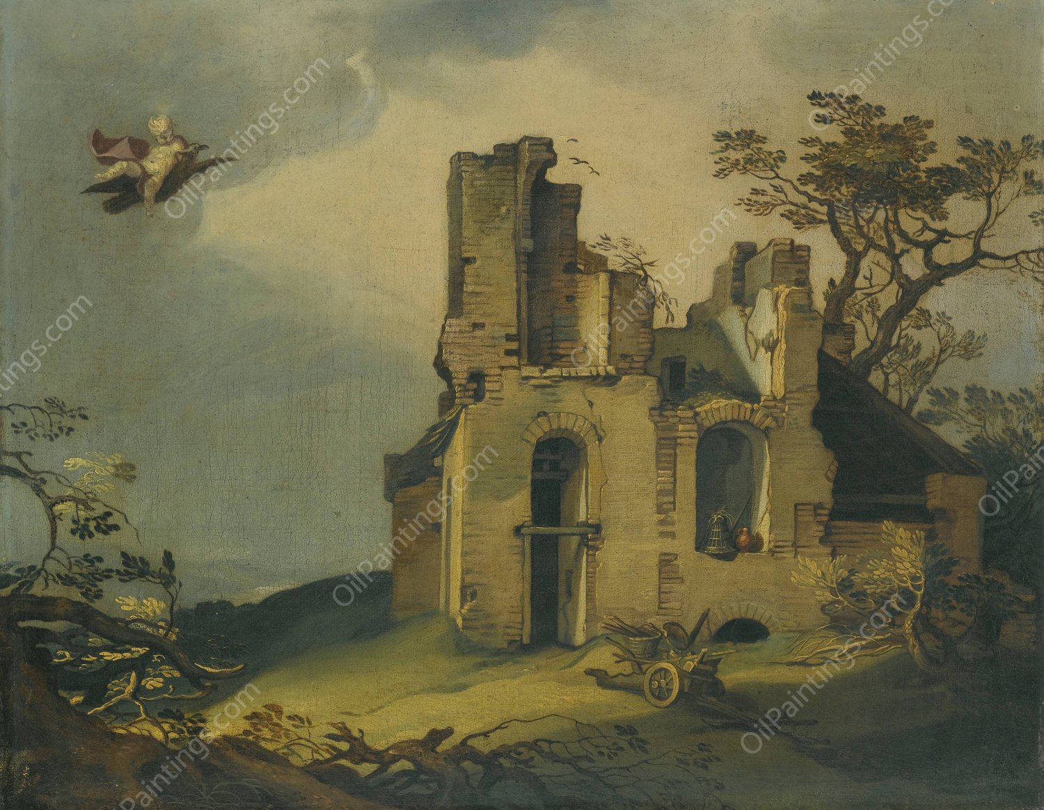 A Landscape With Ruins, With The Rape Of Ganymede by Abraham Bloemaert - Hand-Painted Oil Painting Reproduction