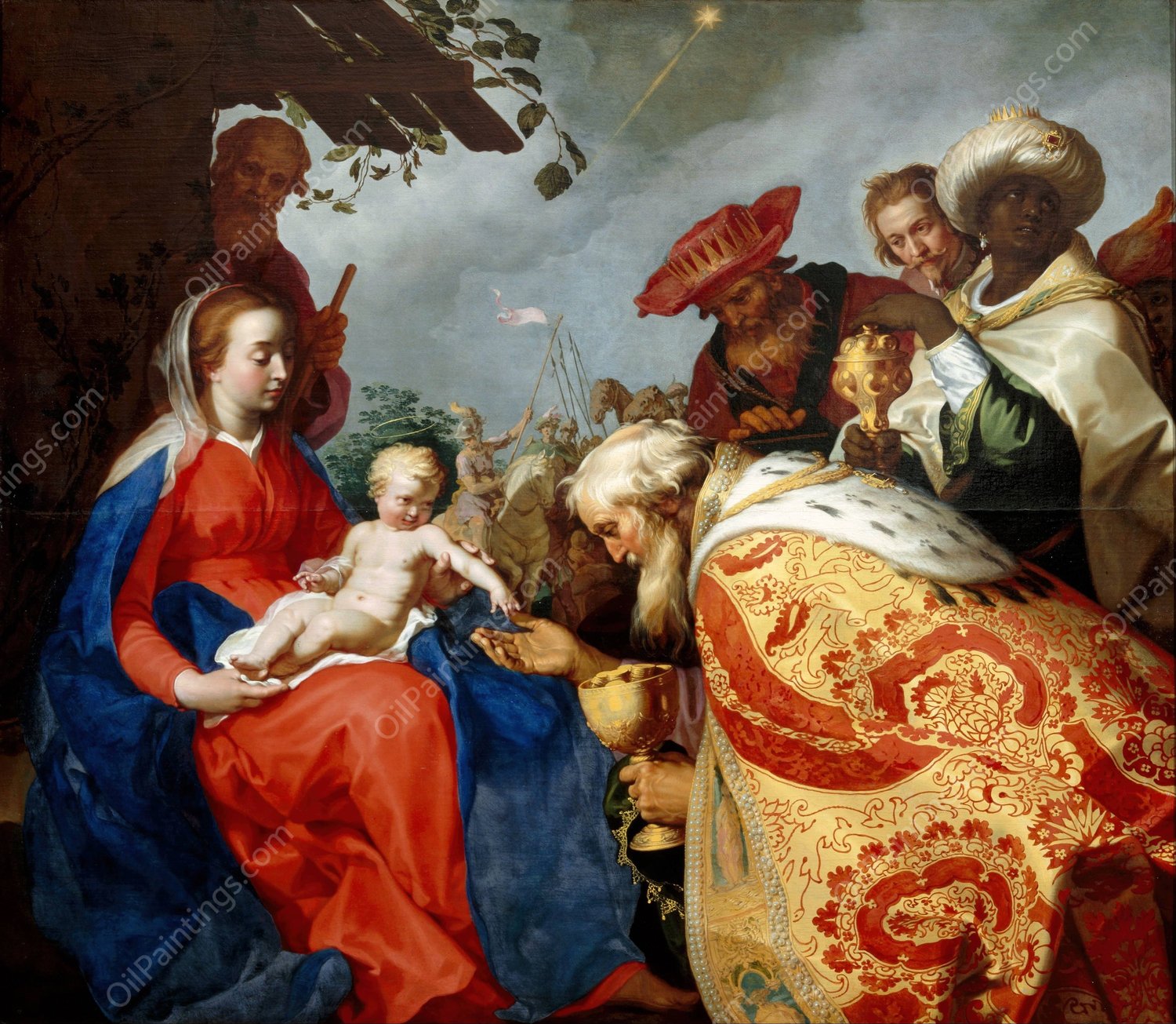 Adoration of the Magi  by Abraham Bloemaert - Hand-Painted Oil Painting Reproduction