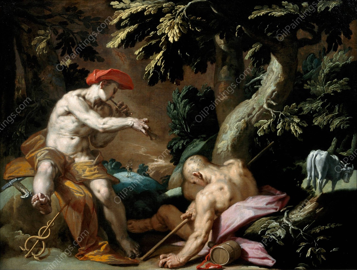Mercury, Argus and Io  by Abraham Bloemaert - Hand-Painted Oil Painting Reproduction